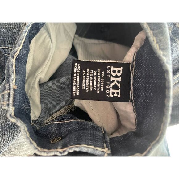BKE Est 1967 Mens Blue Cotton Blend Stretch Jake Straight Leg Jeans Size 30x36 - Picture 4 of 9